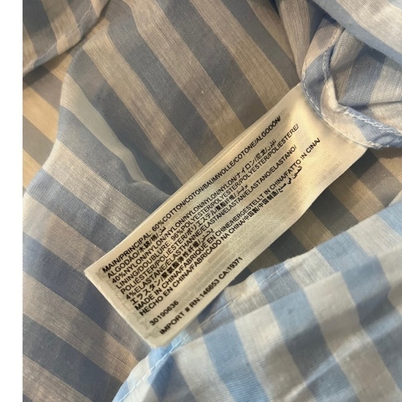 Keepsake The Label Blue Stripe Bow Balloon Sleeve Mini Dress XS - Picture 8 of 15